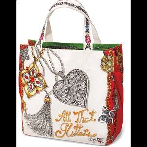 NWT BRIGHTON LARGE HOLIDAY CANVAS TOTE BAG
